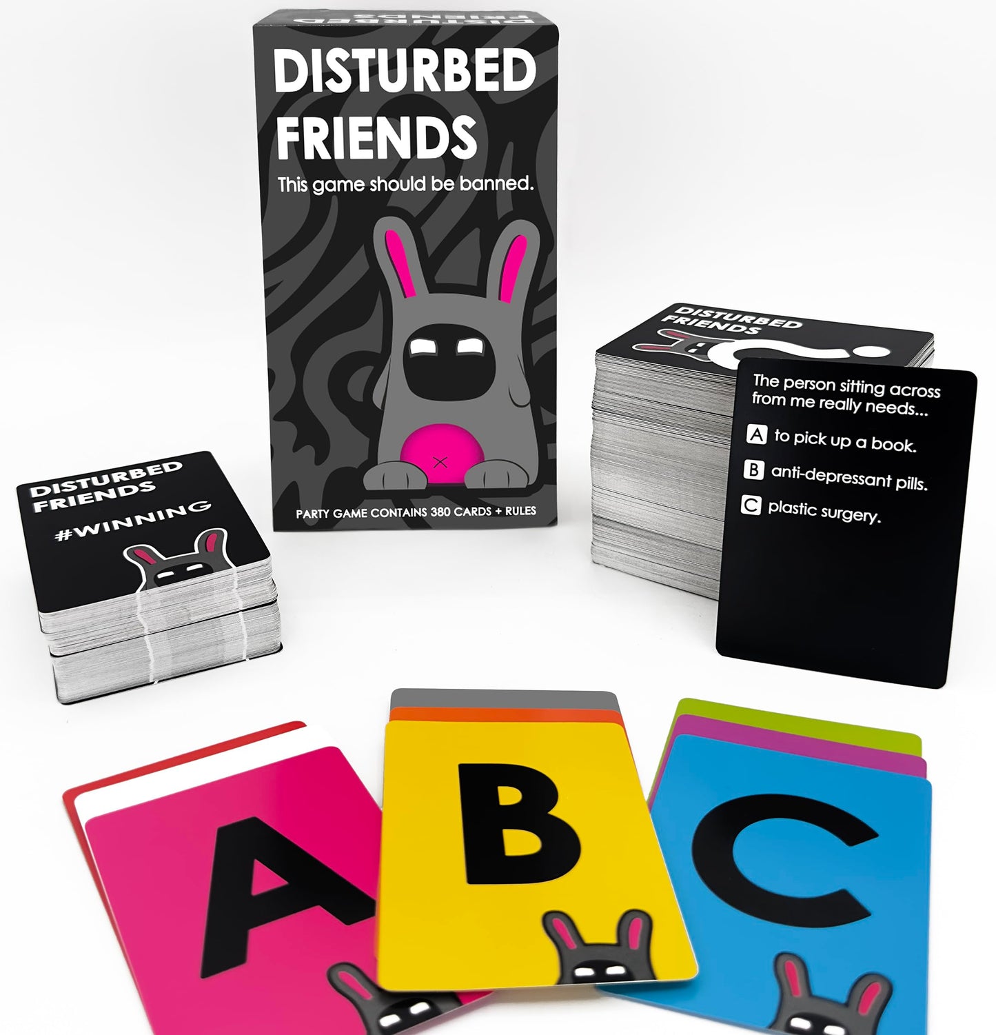 Disturbed Friends Party Game - Find Out Who Your Friends Are! Hilarious Card Game For Adults, Friends, Family, College Students,