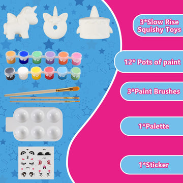 Jim&Gloria Paint Your Own Squishies, Jumbo Squishy Gifts For Girls And Boys 8 9 10 11 12 13 14, Arts And Crafts For Kids, Party Favors For Birthday, Easter Gift For Kids, Pack Of 3
