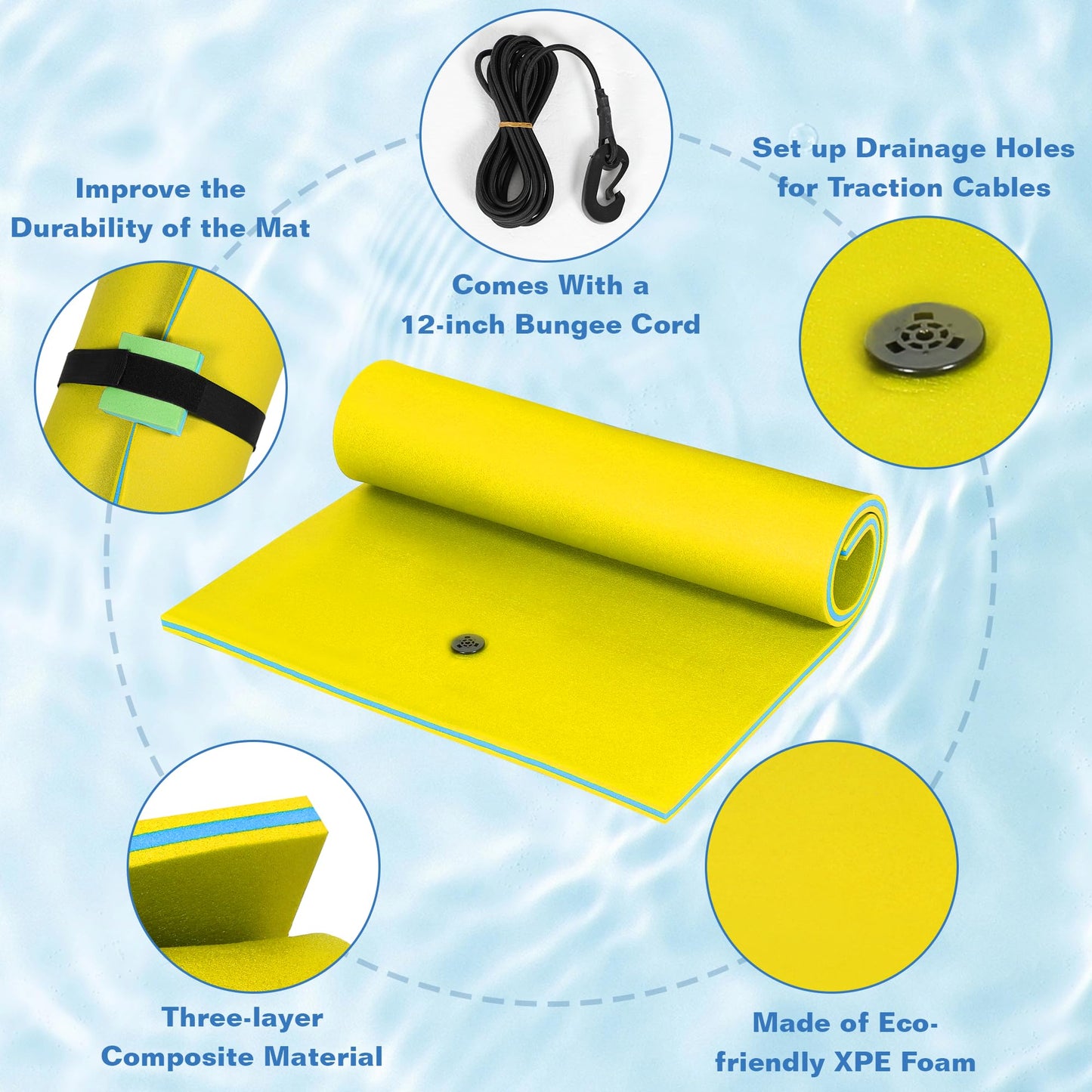 Max4out Floating Mat, Lilly Pad for Water Recreation and Relaxing, Floating Docks for Lake, Ocean, Beach, Sunbathing, Water Part