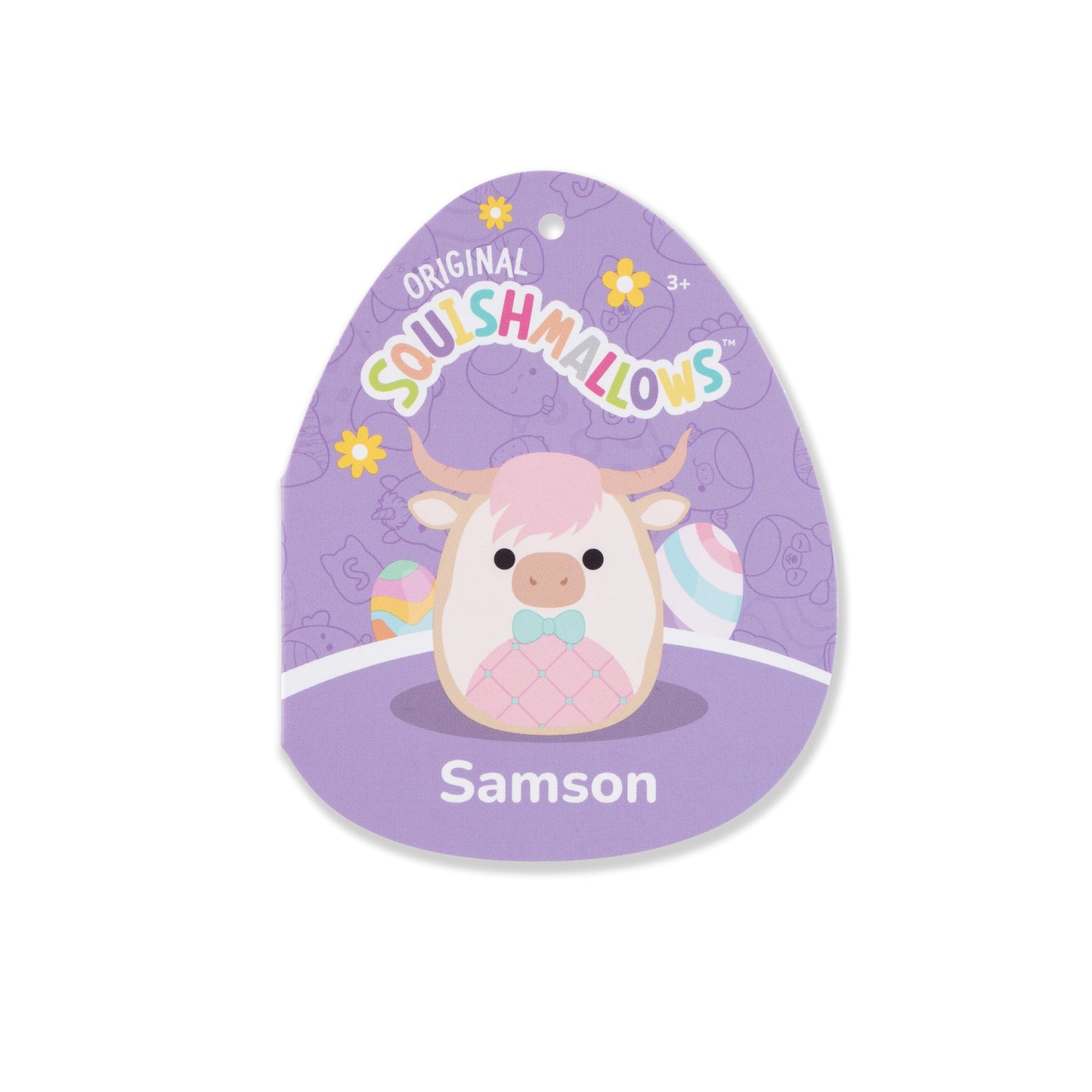 Squishmallows 20in Samson The Cookie Highland Cow Plush with Bowtie – Official Jazwares Easter Jumbo Toy