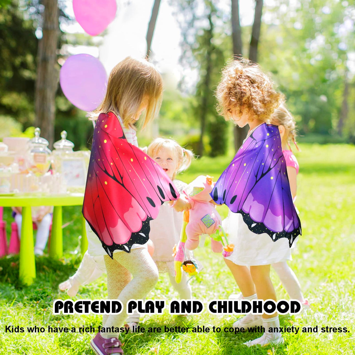 Irolewin Toddler Kids Butterfly-Wings-Costume For Girls Fairy-Wings-Bulk Boys Bug Dress-Up Party Favors Christmas Gifts Toys