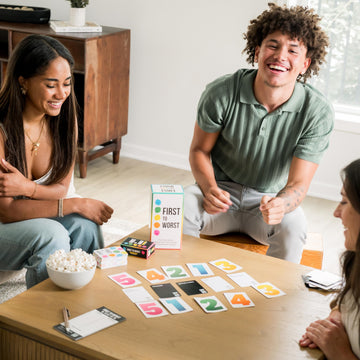 FIRST TO WORST Party Game + After Dark Expansion Set - The Card Game About How Your Friends & Family Rank Things - mature-themed Card Game for College Students Groups & Fun Parties with Polarizing Priorities