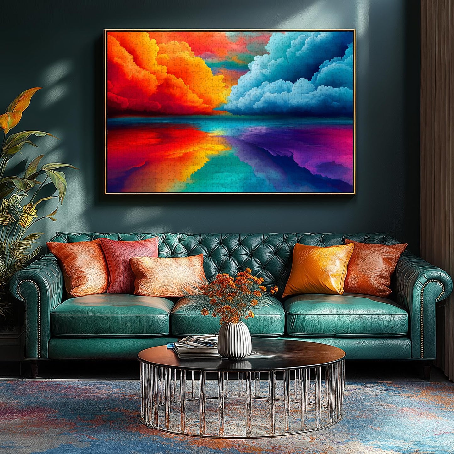 Gradient Color 1000 Piece Puzzle For Adults Unique Colorful Clouds Puzzles For Adults 1000 Pieces Landscape Art Jigsaw Puzzles 1