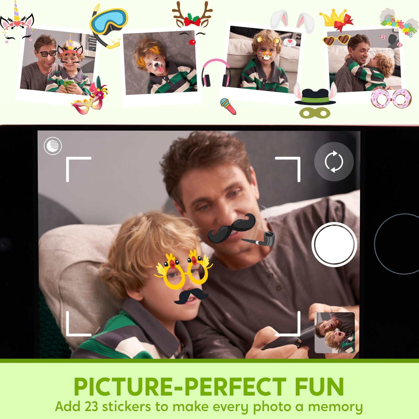 SYNCFUN Kids Smart Phone, Dinosaur Christmas Birthday Gift for Boys Age 3 4 5 6 7 8 Year Old, Toddler Phone Toys with Dual Camer