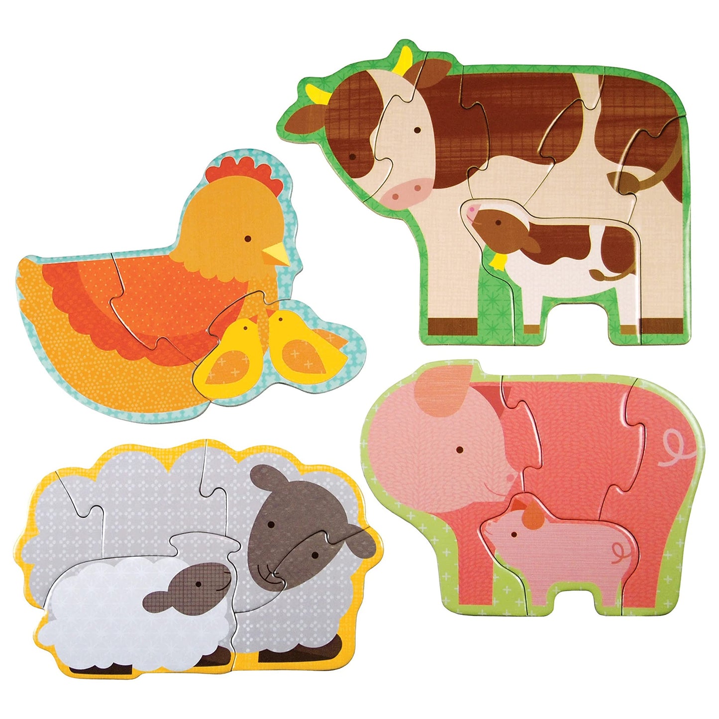 Petit Collage Beginner Puzzle For Kids, Farm Babies – Includes 4 Mini Puzzles (3-5 Pieces Each) – Cute Animal Puzzles For Ages 2+ – Makes A Great Gift Idea