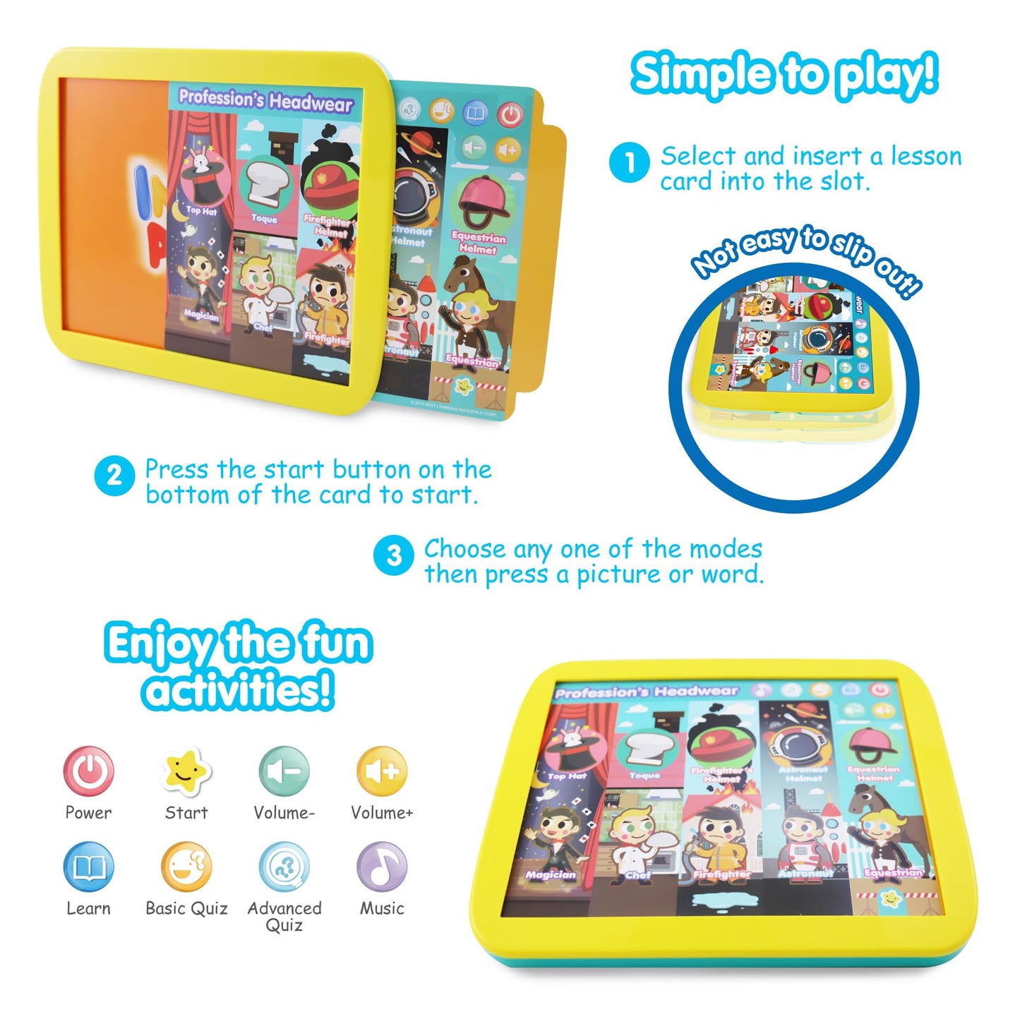 BEST LEARNING INNO PAD Educational Tablet Toy for Toddlers, 7.44"x8.86", Learn Alphabet, Numbers, Colors, Shapes, Model 8123