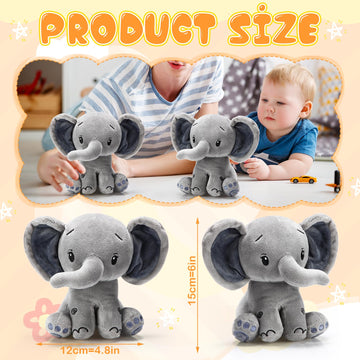 Harrycle 6 Pcs Elephant Stuffed Animals 6 Inch Big Ear Stuffed Elephant Animal Plush Toy Gift For Baby Shower Boys Girls Nursery