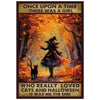 Great Jigsaw Puzzles for mature-themeds 300 Pieces Black Witch Once Upon A Time There was A Girl Who Really Loved Cats Halloween Puzzles for mature-themeds Toys Gift Family Decoration Kids Puzzle