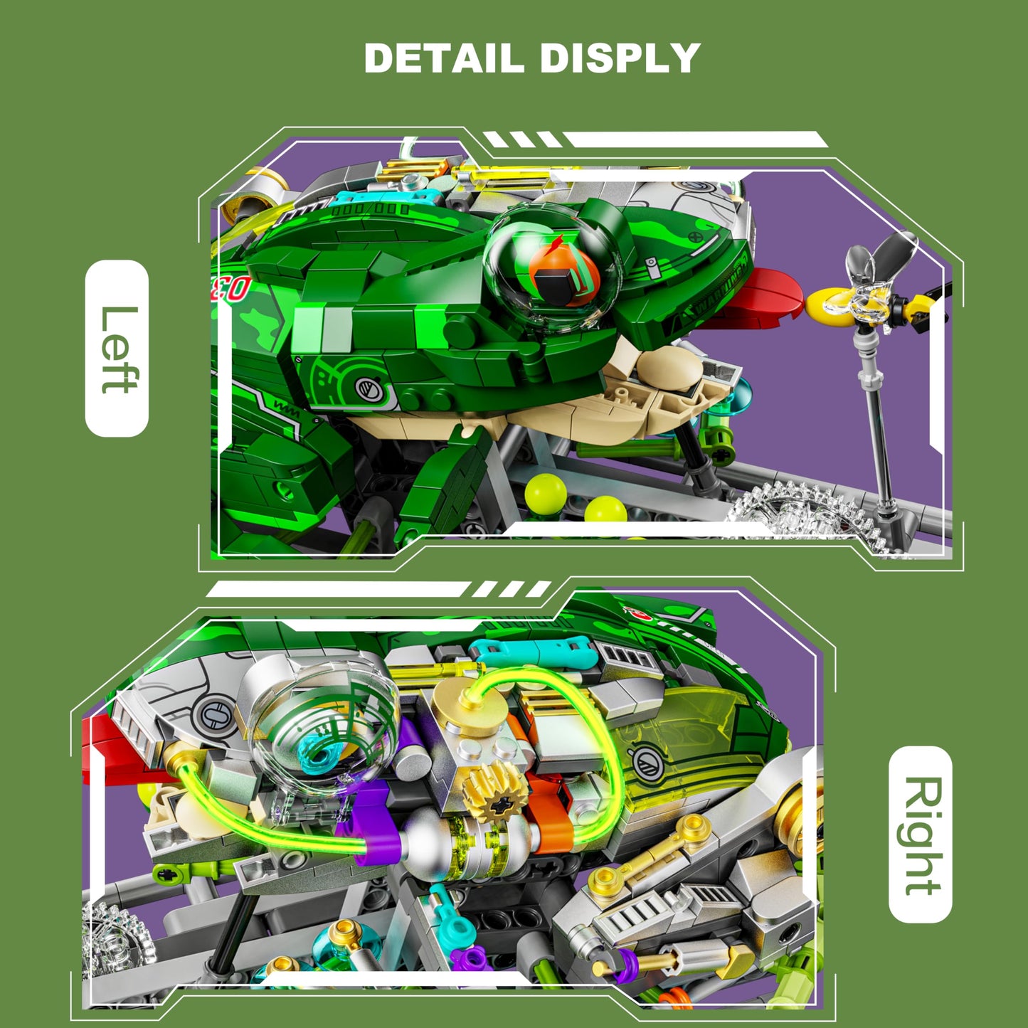 DAFDAG Mechanical Frog Toy Building Set, 898PCS, STEM Gift for Adults, Home/Office Decoration, Acrylonitrile Butadiene Styrene Material