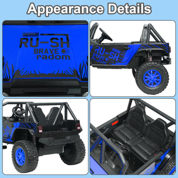 24V 5Ah 2 Seater Power Wheels For Kids, 4Wd Kids' Electric Vehicles With Remote Control For Girls Boys, Utv Ride On Car For Kid,