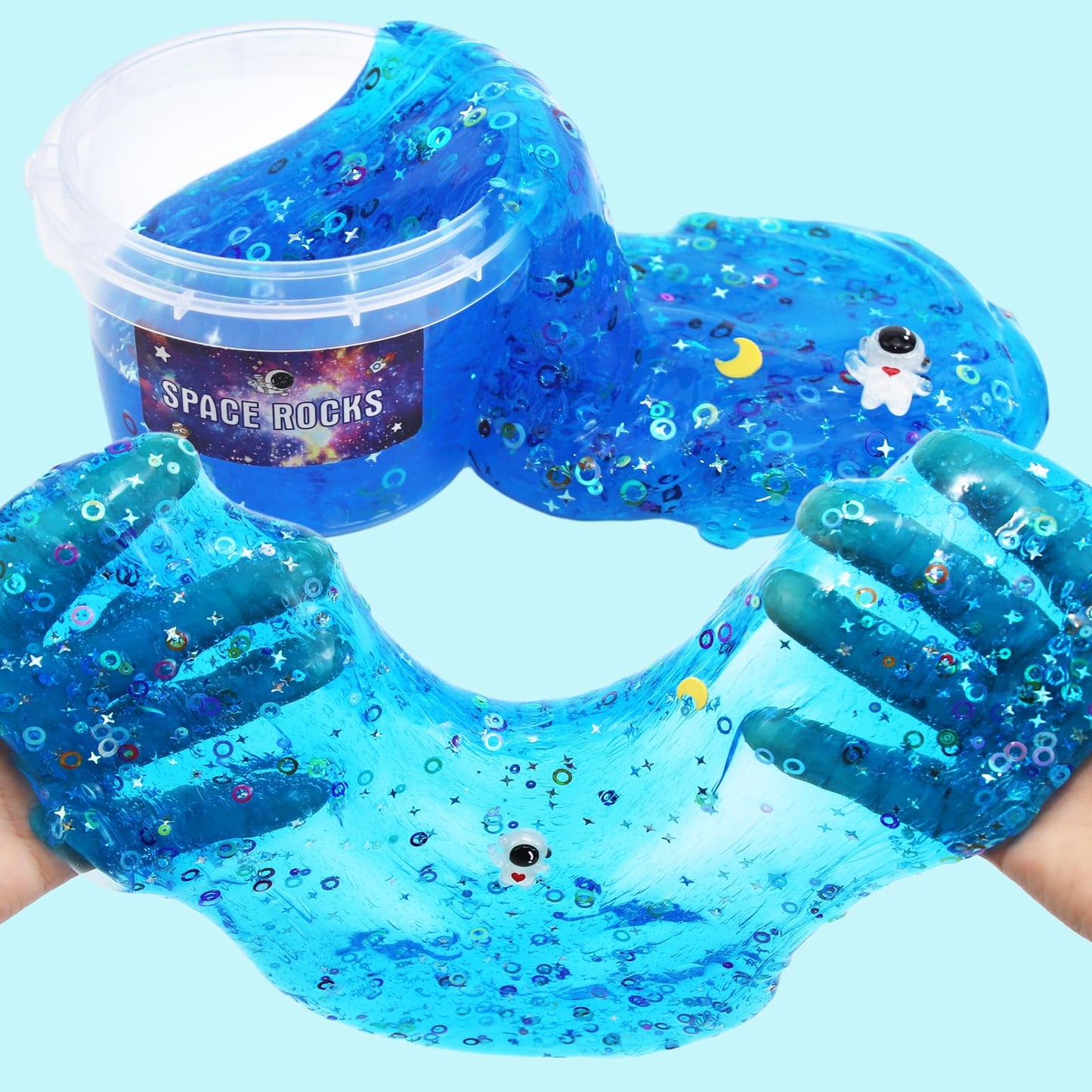 Blue Sky Space Rocks Scented Crunchy Slime,Galaxy Slime Super Soft And Non-Sticky, Great For Birthday Gifts For Girl And Boys Sl