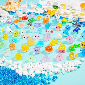 100Pcs Ocean Mini Resin Animals - 78 Styles Tiny Sea Figurines Shell Miniature Plastic Fish For Garden Micro Landscape Diy Fish