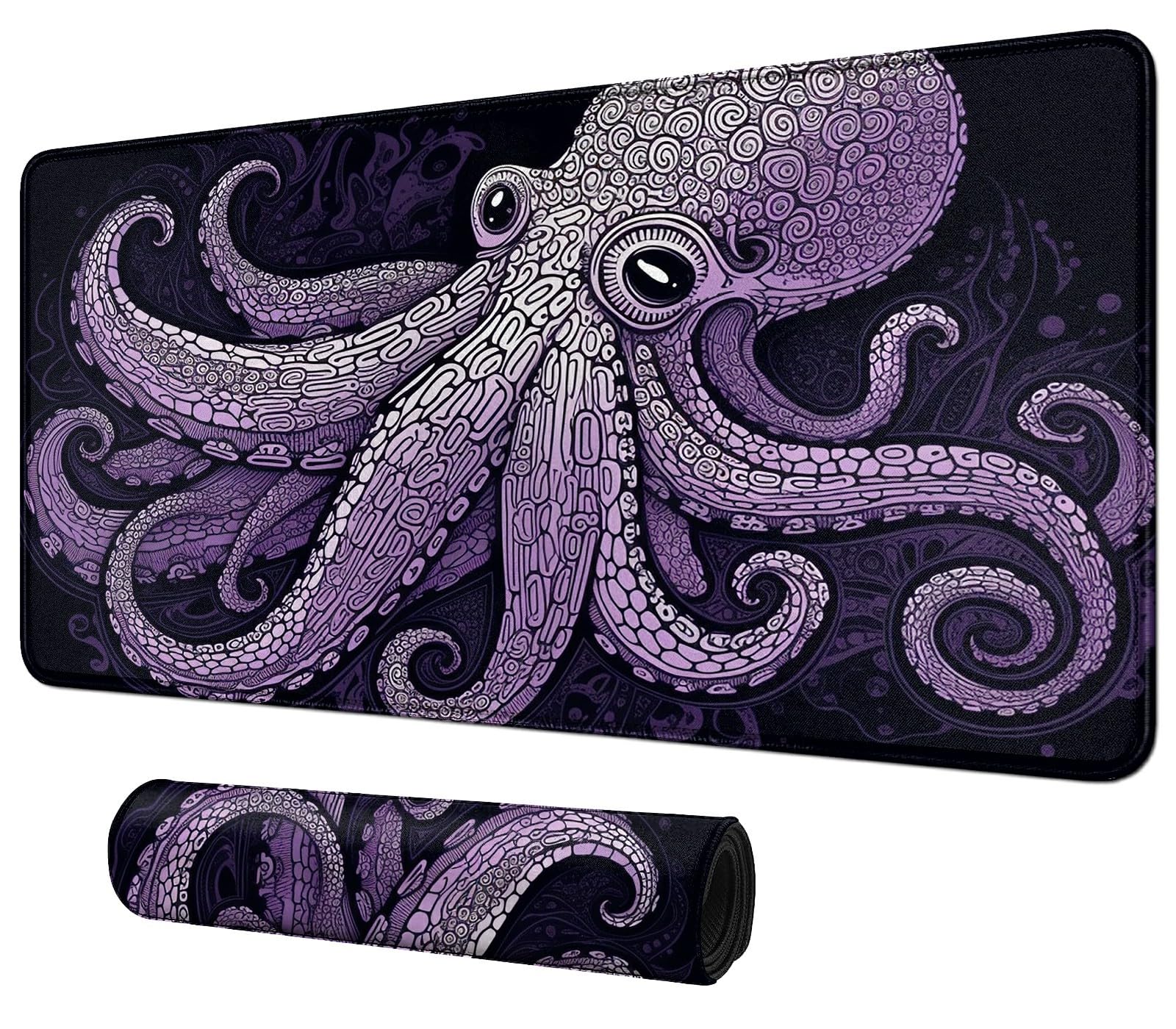 Purple Octopus For Mtg & Tcg Playmat,Bfdhgqzc 24'' X 14'' Game Mat For Toytooth Purple Octopus For Mtg & Tcg Playmat,Bfdhgqzc 24'' X 14'' Game Mat For Toytooth