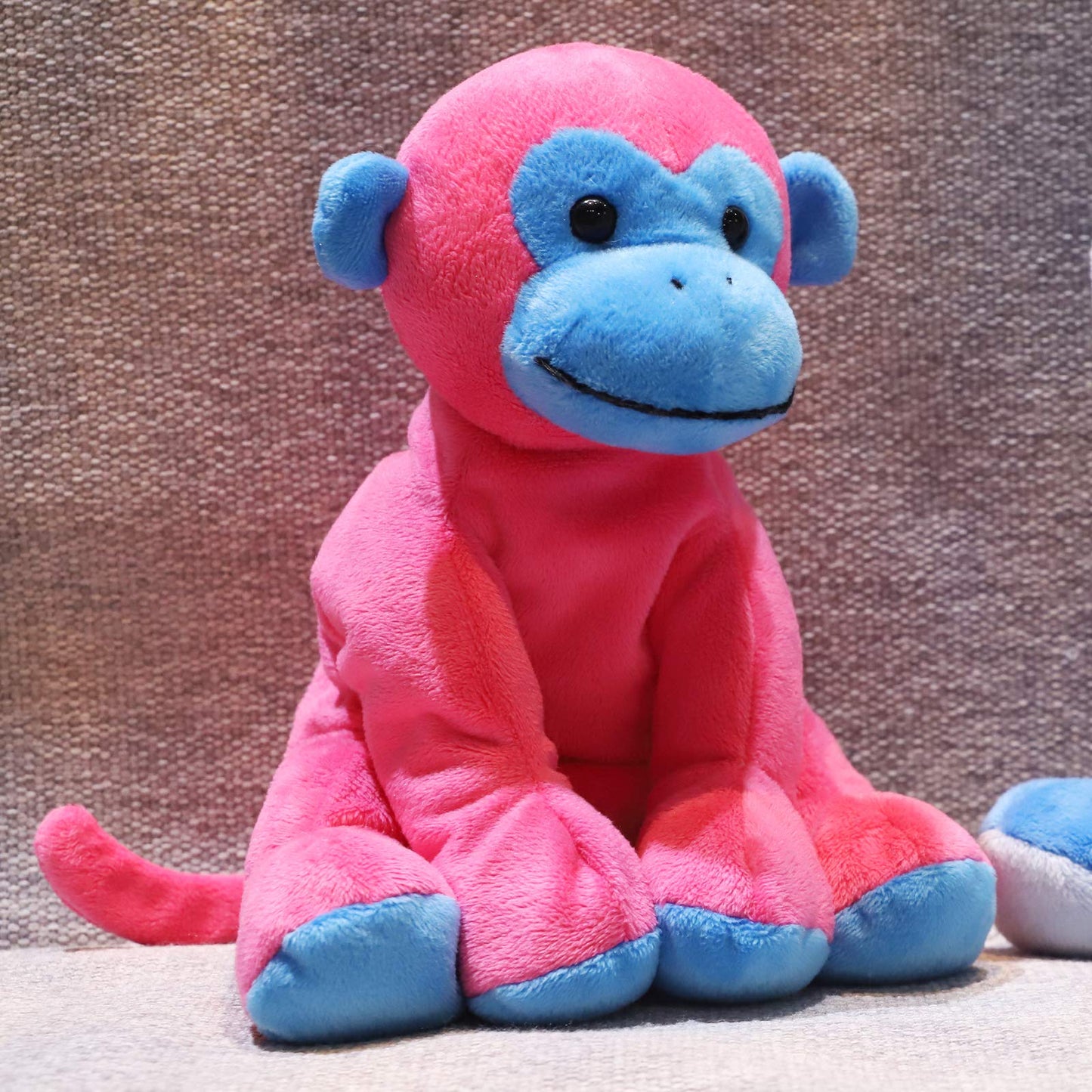 WEIGEDU Plush Monkey Stuffed Animal - Soft Pink Orangutan Toy for Toddlers, 7.9" Birthday Gift