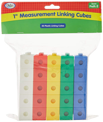 Didax Educational Resources 1-inch 1 Measurement Linking Cubes, 50 pcs, Multi