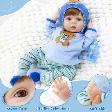 Milidool Reborn Baby Dolls Boy Lifelike Realistic Baby Doll Boy Dolls 22 Inch Newborn Baby Doll Real Looking Baby Dolls Silicone