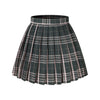 Womens Short Pleated Plaid Costumes Skirt(Black Mixed Pink,4Xl)
