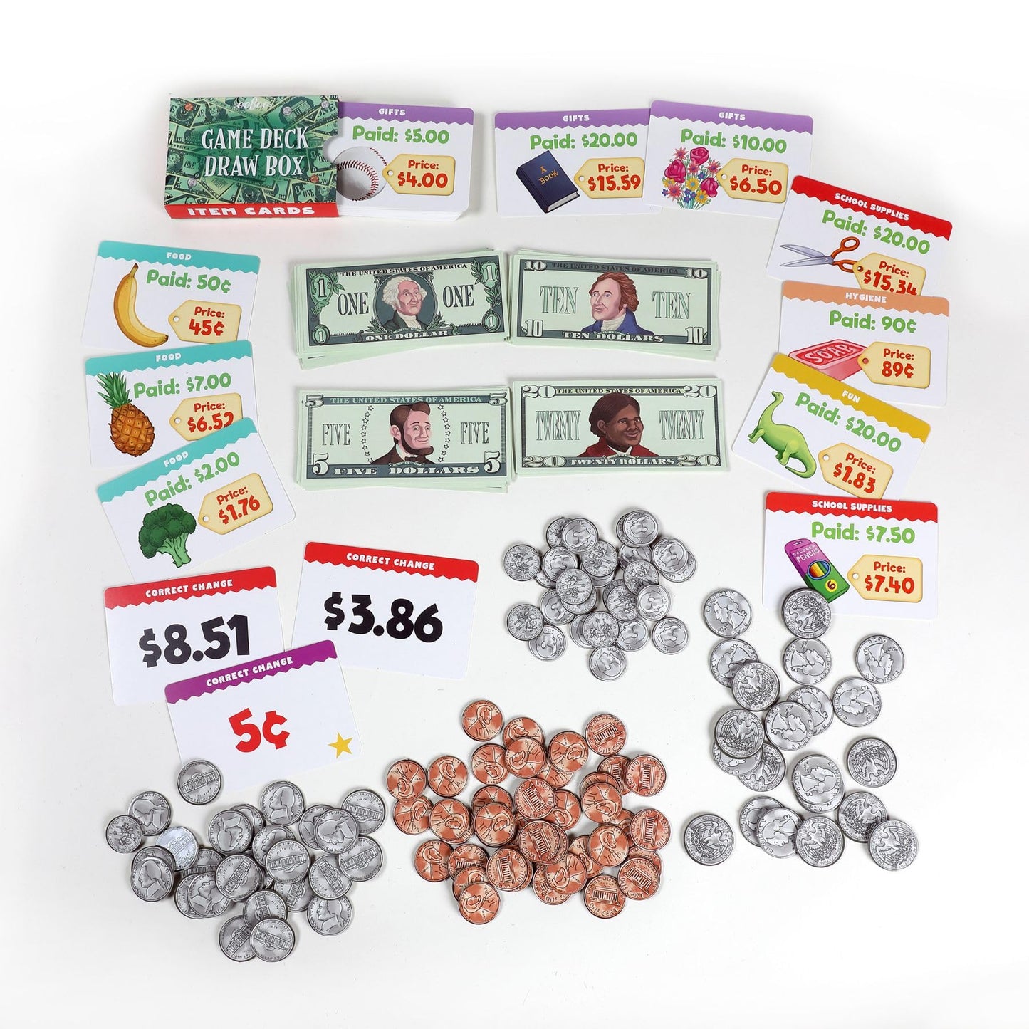 Eeboo: Making Change Game, Develops Math And Practical Money Skills, Educational Game That Allows For Skills To Form, Perfect For Ages 5 And Up