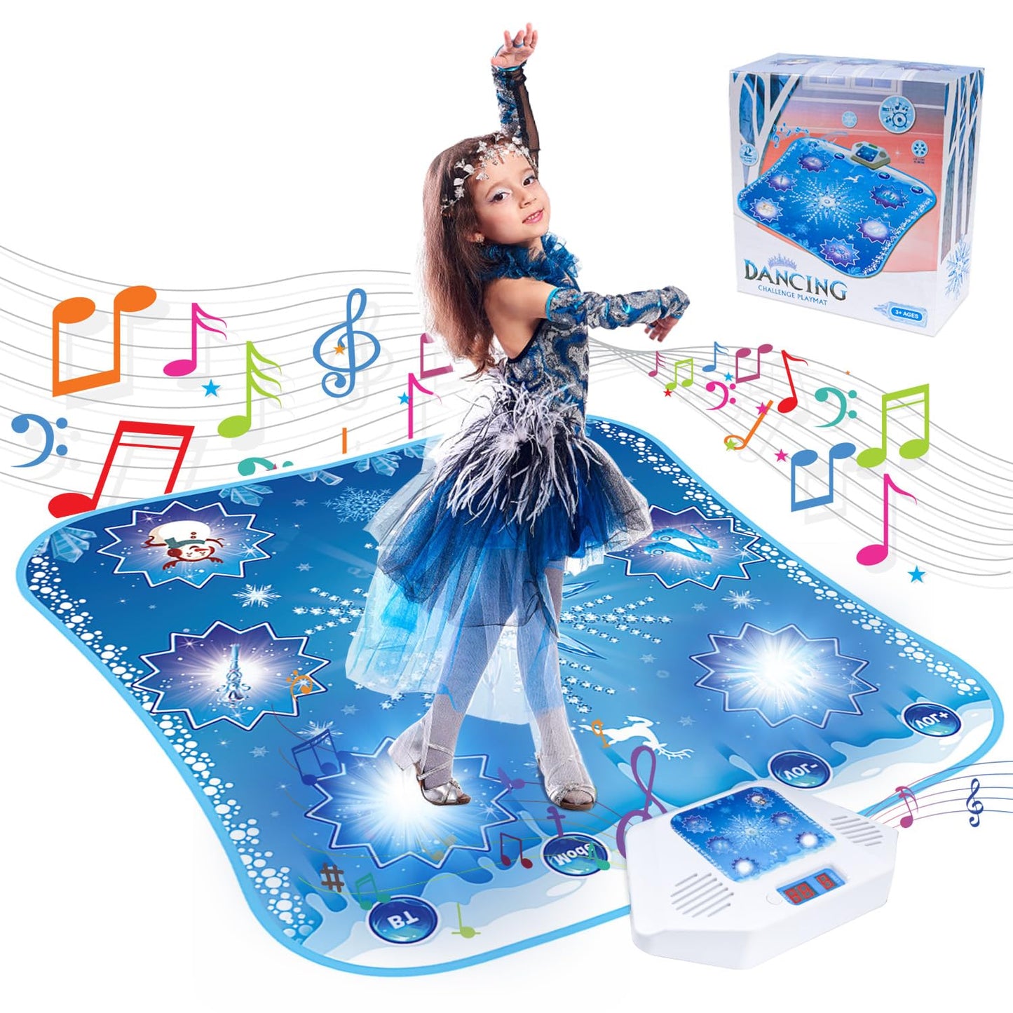 Frozen Toys Dance Mat For Girls - Electronic Dance Mat With Wireless Bluetooth For Children,Light Up Led Kids Musical Mat, Dance