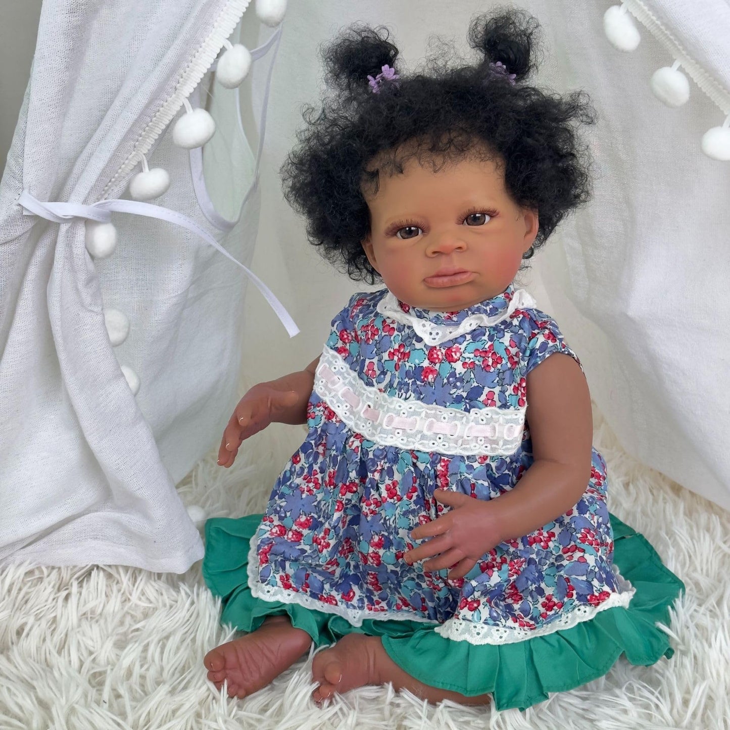 Reborn Baby Dolls Black Girl 20 Inch Soft Body Realistic-Newborn African American Real Life Baby Dolls Open Eyes Best Birthday G