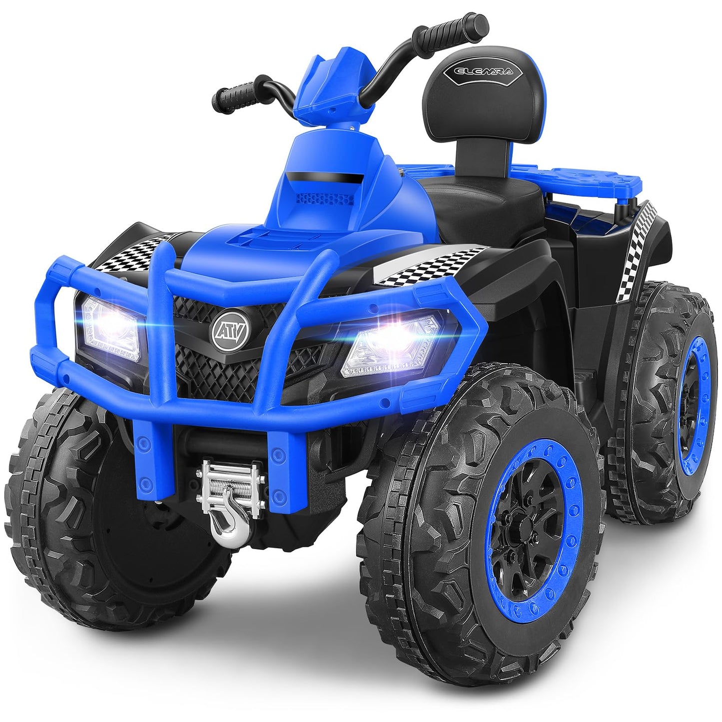 ELEMARA 24V 2 Seater Ride on ATV for Big Kids,4x4 Kids ATV 4 Wheeler Ride on Toy with 400W Powerful Motors, 5mph Max Speed,Kid F