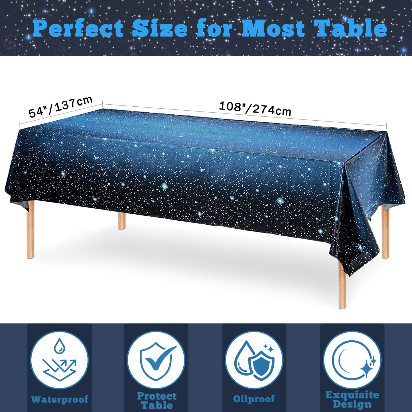 Starry Galaxy Party Supplies,Night Sky Party Tableware,Outer Space Theme Birthday Party Decoration Disposable Dinnerware Set Pap