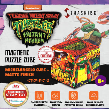 Shashibo Shape Shifting Box - Magnetic Puzzle Cube, Mikey Series 2, Fidget Toy, 36 Rare Earth Magnets, Transforms Into 70+ Shapes