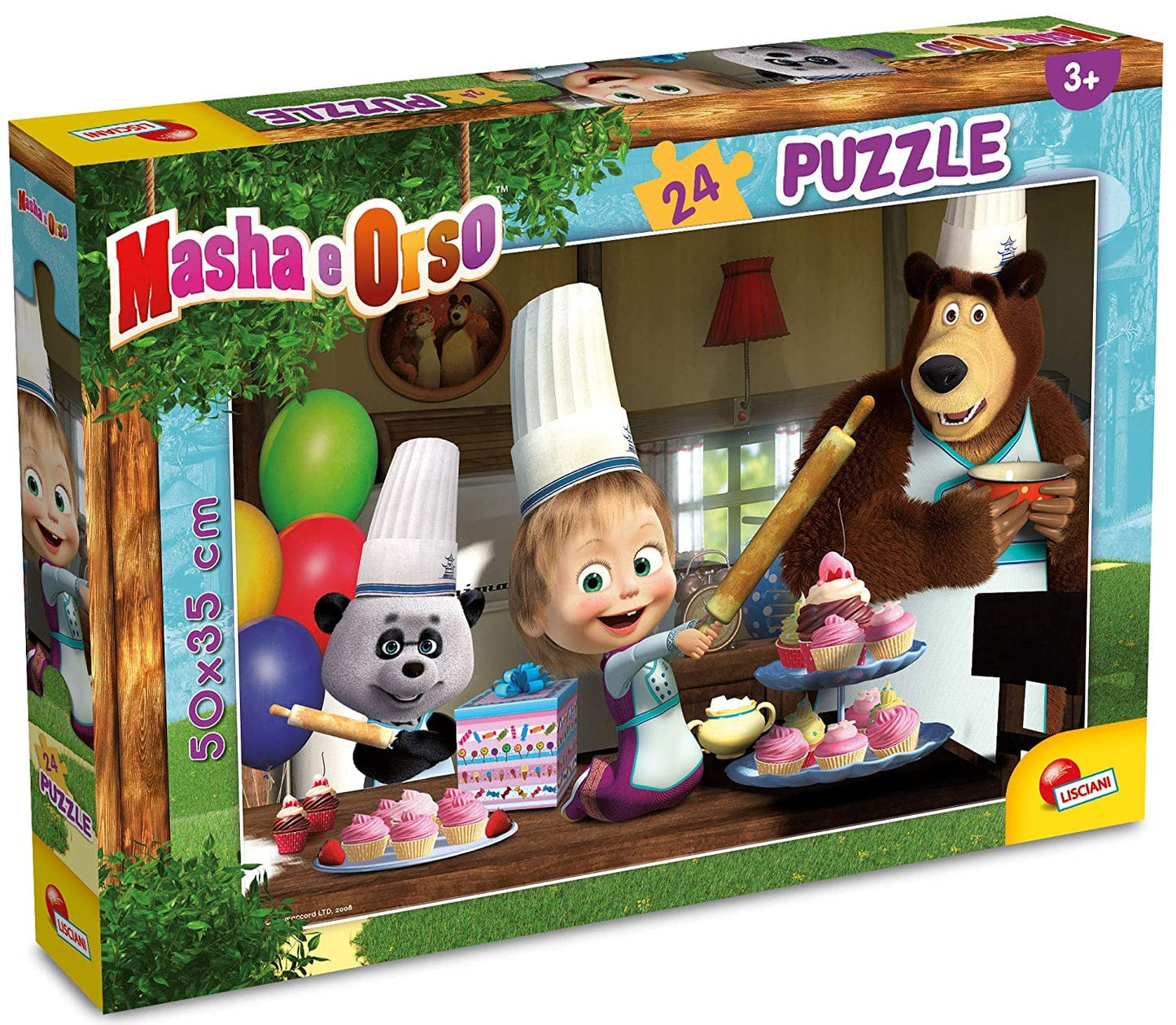 Liscianigiochi 86061 Masha Puzzle Plus 24-Tutti Insieme Impariamo Kids, Multi-Coloured