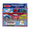 Melissa & Doug Vehicles Wooden Chunky Puzzle - Plane, Train, Cars, And Boats (9 Pcs)