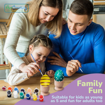 Artcreativity Easter Squishy Egg Painting Kit - 6 Pcs - Egg Decorating Set - Stress Relief Anxiety Craft Toy Gifts For Easter Ba