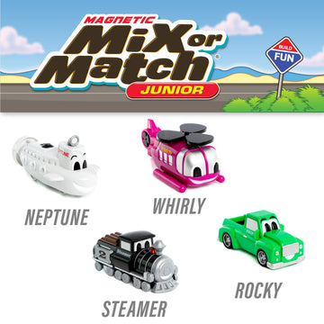 Mix Or Match Vehicles Junior 2, Magnetic Toy Play Set, 8 Pieces