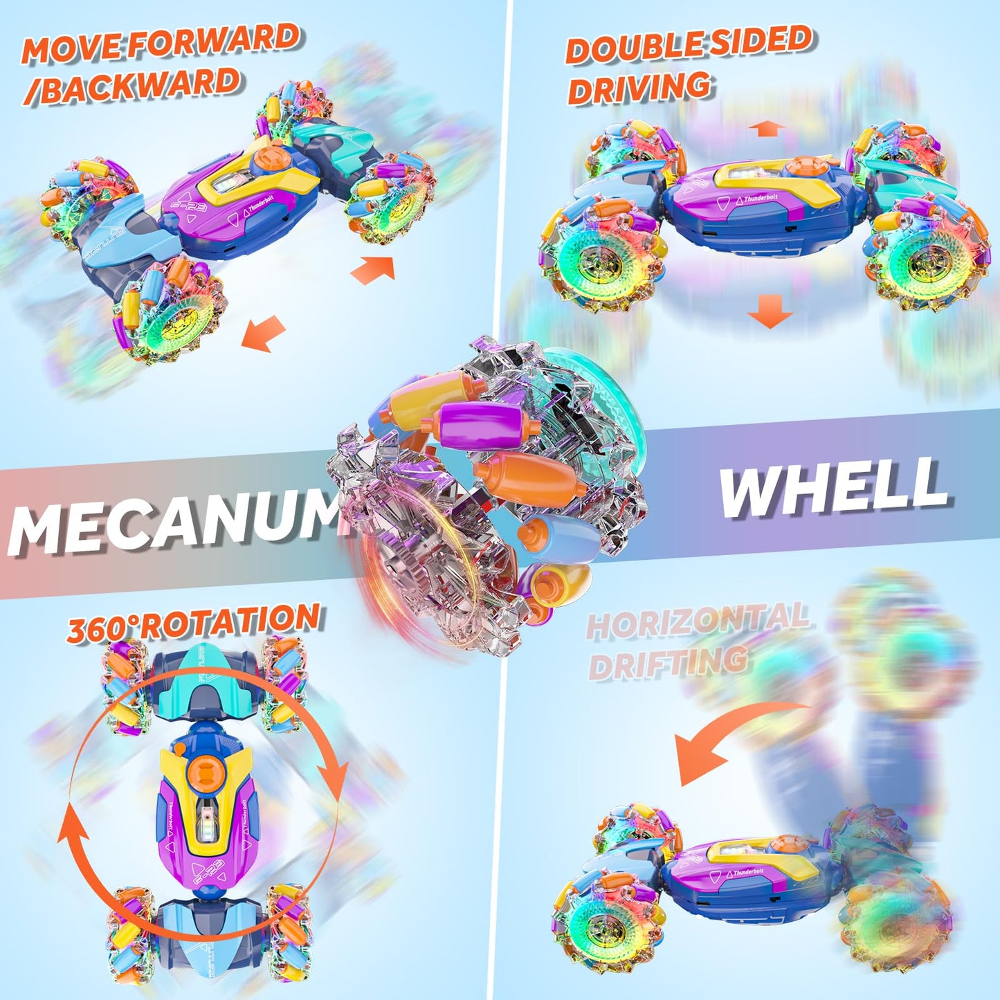maxkes Gesture Sensing RC Stunt Car Remote Control Car 360 Rotating 4WD 2.4Ghz RC Cars Transform Car Toys for Boys 4-7 Birthday
