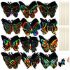 Deekin 72 Pcs Butterfly Scratch Cards Rainbow Paper Scratch Butterfly Craft Art Kits Party Favors with 36 Pcs Bamboo Stylus for