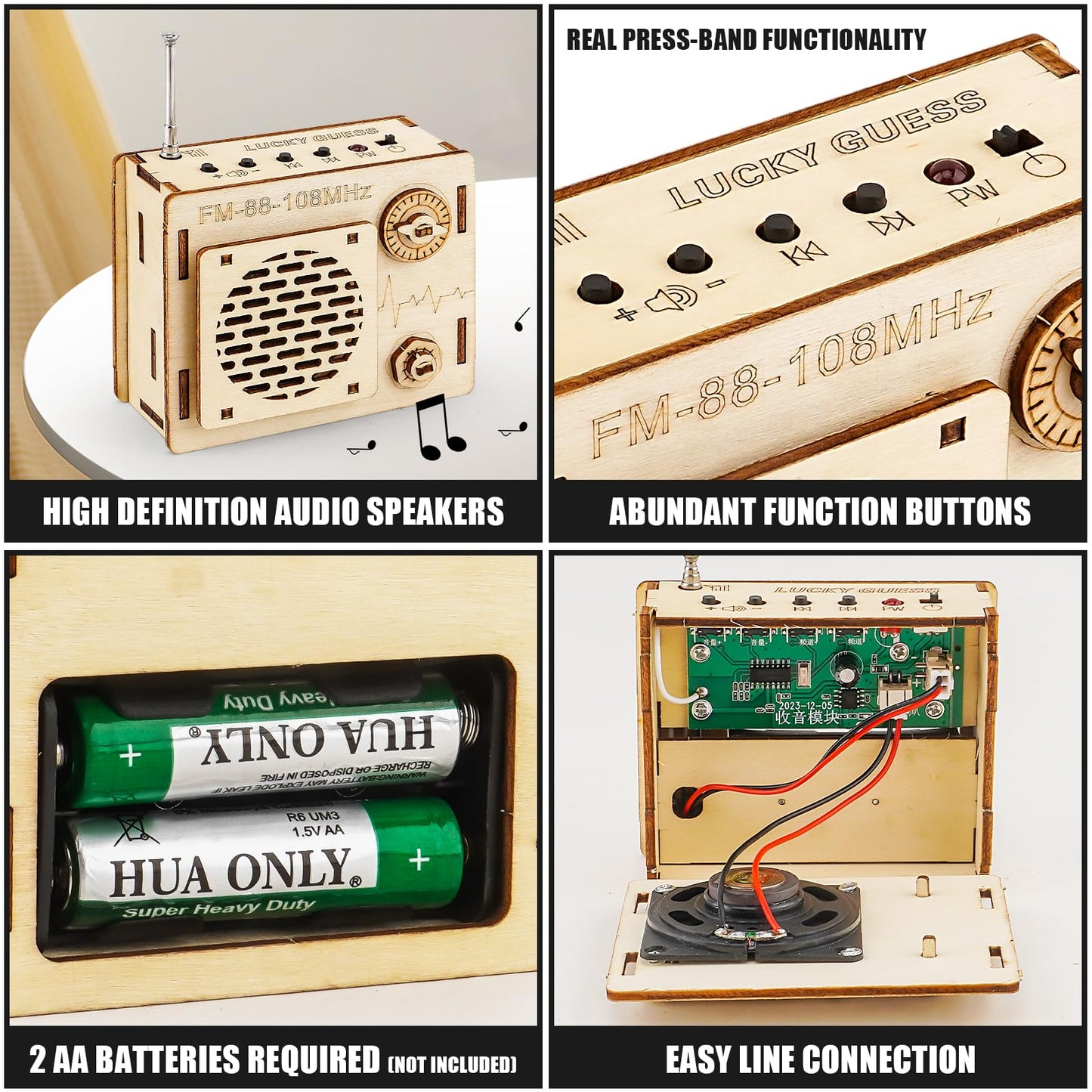 STEM Projects for Kids & Adults, FM 88-108 MHz Radio Toy Set, DIY Science Experiment Electronics Kit, Beginner's Starter Set, Id