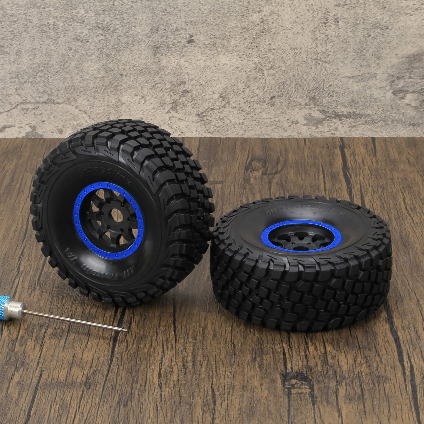 RCAWD RC Wheel Rims and Tires for 1/7 ARRMA Mojave 6S Parts & 1/7 UDR Unlimited Desert Racer 85086-4 Upgrades, Glued Nylon Wheel