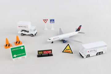 Daron Delta Airlines 12 Piece Playset, Multicolor Plastic Model RT4991
