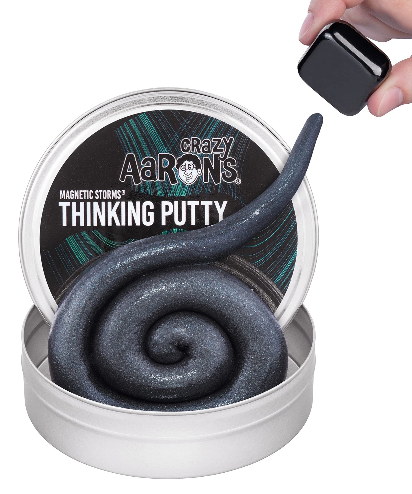 Crazy Aaron'S Magnetic Storms® Strange Attractor Thinking Putty® - 4' Tin Thinkingputty - Non-Toxic Sensory Play - Never Dries Out - Creative Toy For Kids And Adults
