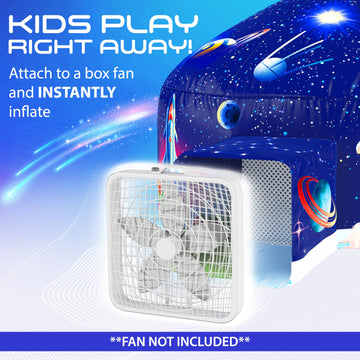 W&O Galactic Aerodome With Led Lights - Inflatable Space Fort For Kids Aged 3-12, Inflates In Seconds Creating An Immersive Galactic Experience (Fan Not Included)