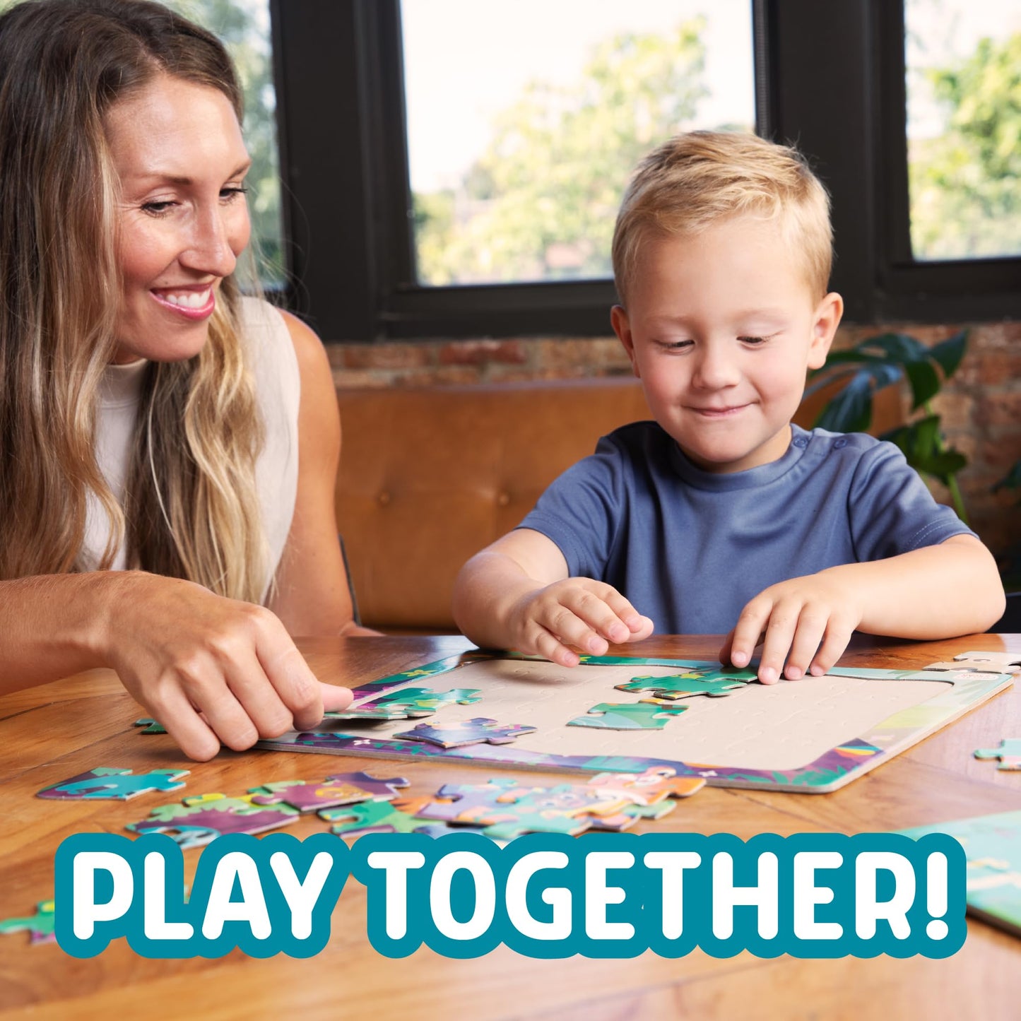 Chuckle & Roar - 4 Pack Tray Puzzles - Farm, Dinosaurs, Jungle, And Zoo - Larger Pieces Designed For Preschool Hands - 12 & 24 Pc Tray Puzzles