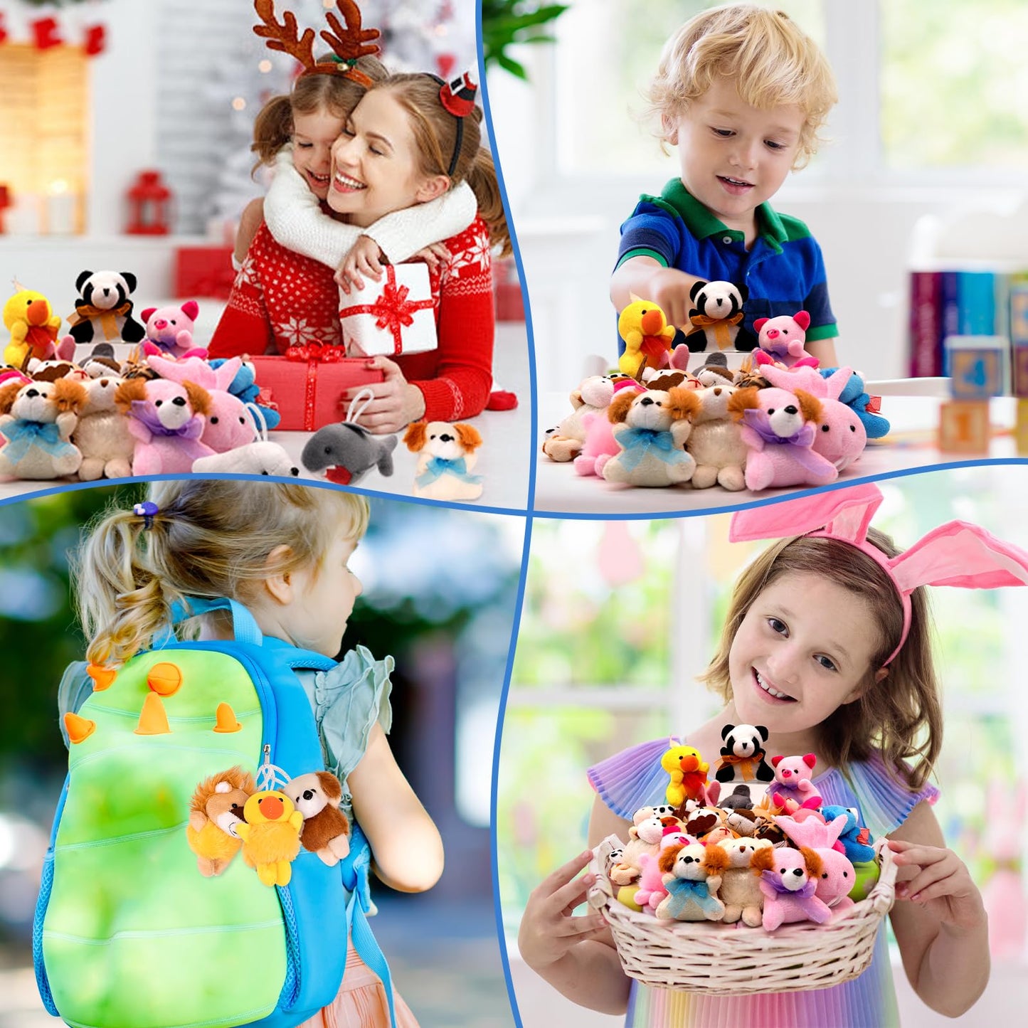 Joyrapt 48 Pack Small Stuffed Animals Bulk Gifts For Kids (2.3/2''-2.5/3.5'' Each), Party Favors Toys For Girls, Easter Basket S