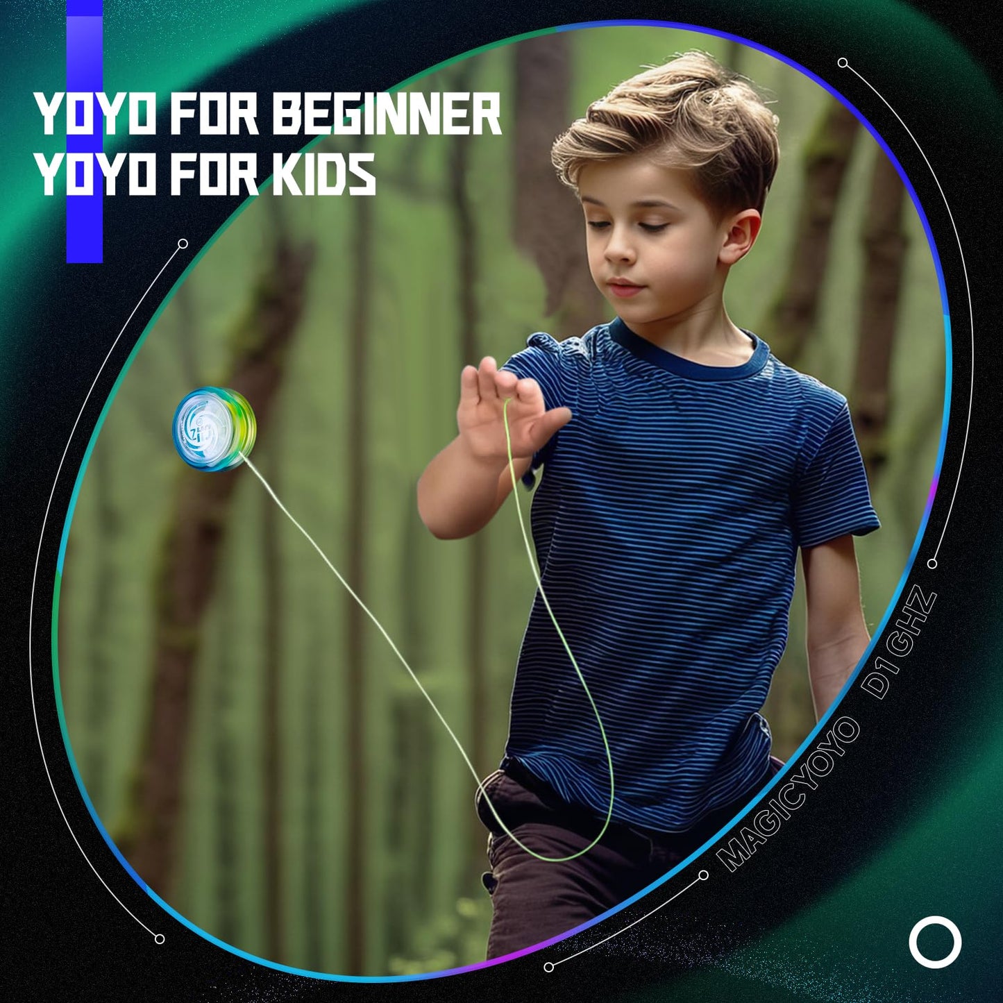 Magicyoyo D1 Ghz Looping Yoyo For 2A Yoyo Trick, Plastic Beginner Yoyo For Kids, Loop Yoyo And Entry-Level Yoyo For Kids Beginners (Blue Yellow)