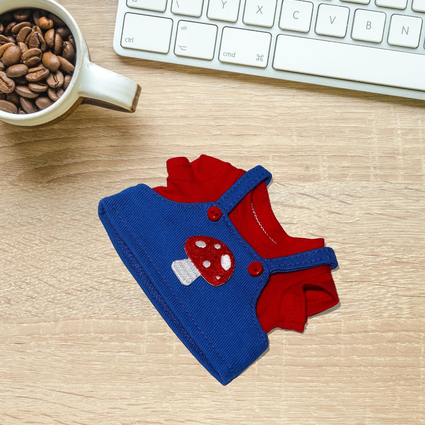 17cm Doll Clothes 17cm Clothes Skirt Set 2 Piece Colorful T-Shirt+ with Overalls or Skirt Outfit enhanced Fashion Cute Doll Accessories(NO Doll)(Style C)