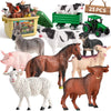 Waiiw Farm Animal Toys For Toddlers,23 Pcs Animal Toys With Realistic Animal Figurines,Tractor Toy And Fence,Farm Playset Educat