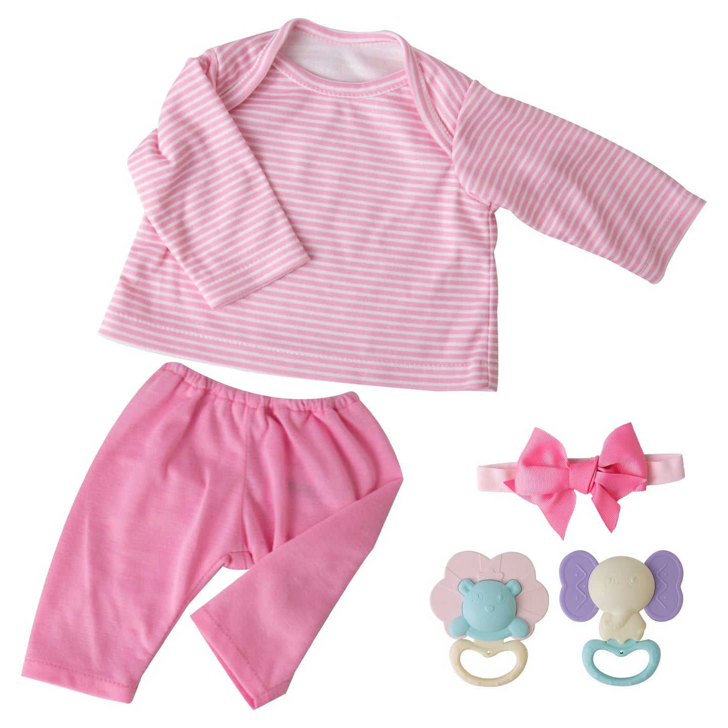 Ekokiz Reborn Baby Dolls Clothes Girl Pink Baby Clothes Doll Clothes 17-22 Inches Outfit Accessories Set For Realistic Newborn B