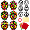 Qyeahkj 36 Set Day of The Dead Suncatchers Crafts for Kids DIY Skull Window Tissue Paper Craft Kit Hanging Decor for Mexico Home