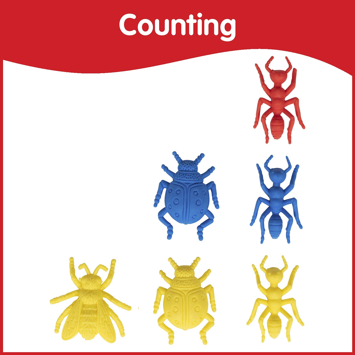 Edxeducation Bug Counters - Mini Jar - Set Of 72 - Early Math Manipulatives - Bug Counters, Tweezers And Actvity Guide - Home Learning