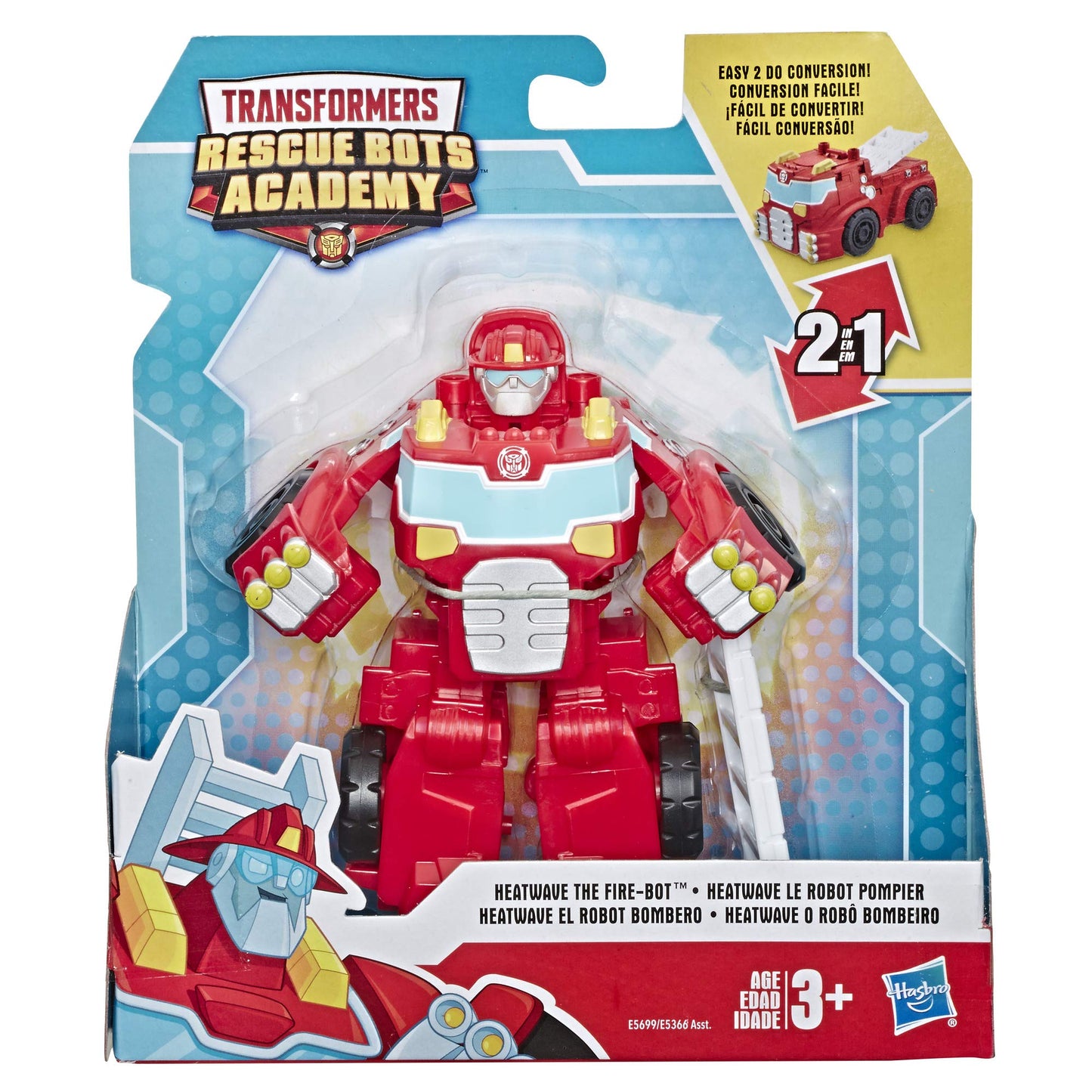 Transformers Playskool Heroes Rescue Bots Academy Heatwave The Fire-Bot Converting Toy, 4.5' Action Figure, Toys For Kids Ages 3 & Up