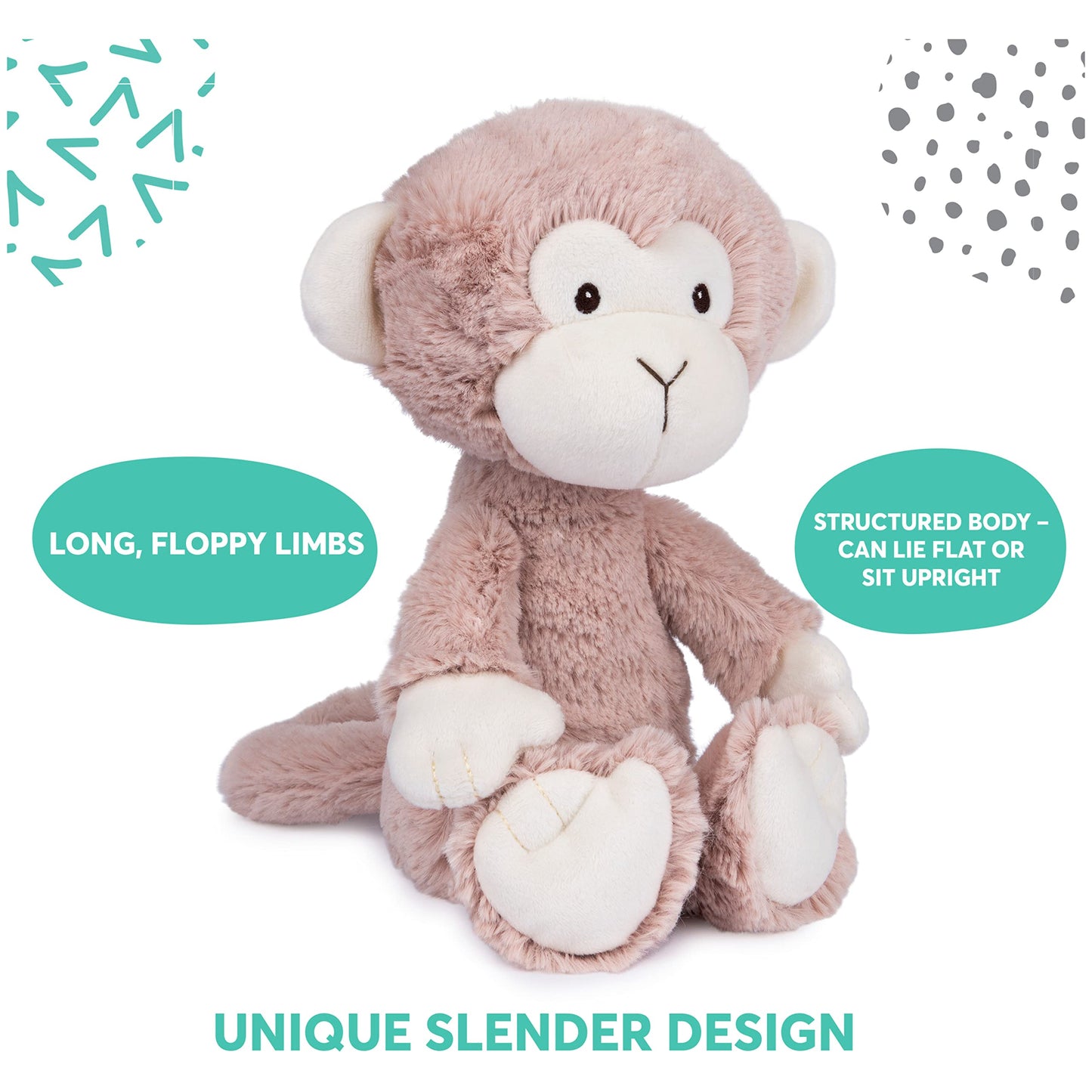 Gund Baby Lil Luvs Collection, Micah Monkey Premium Plush Stuffed Animal For Babies, Brown/Cream, 12