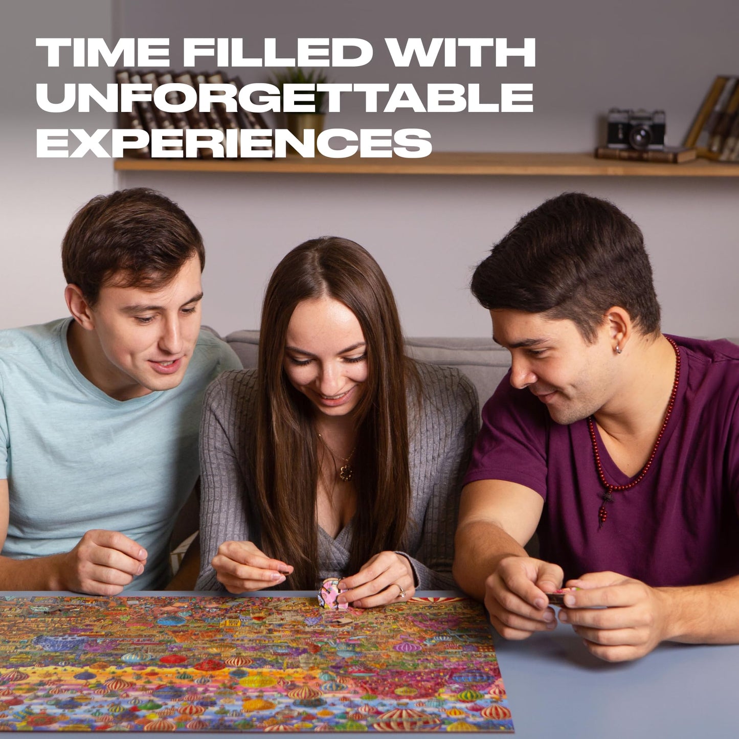 Unidragon Original + Ic4 Design Wooden Jigsaw Puzzle For Adults And Kids, Puzzle Board Game, Quezzle Amazing Cappadocia, Full Pack, 1000 Pieces, 28.2 By 19.6 Inches