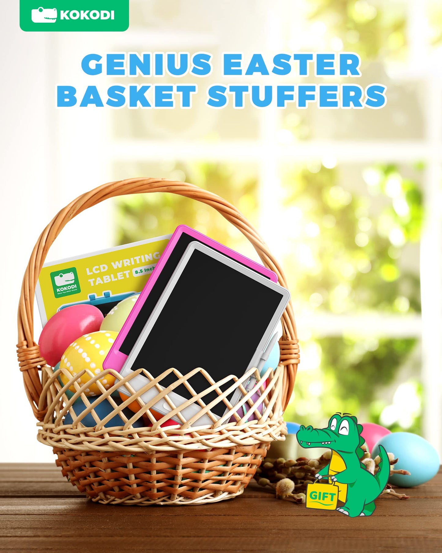 KOKODI 8.5-Inch LCD Writing Tablet - Colorful Doodle Board and Electronic Drawing Pad for Kids - Educational Toy Gift for 3-7 Ye